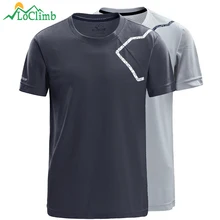 LoClimb Brand Outdoor Camping Hiking T-Shirt Men Summer Quick Dry Tshirt Outdoor Climbing Trekking Men’s Sport T Shirt AM264