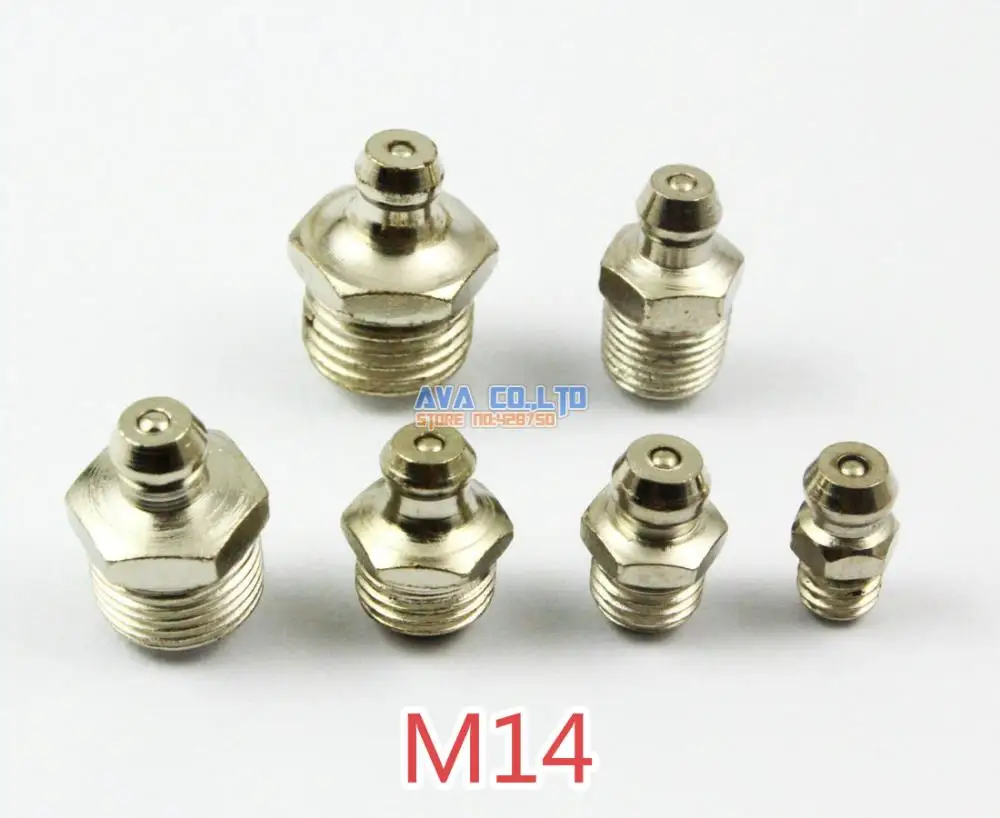 

10 Pieces M14 Nickel Plated Iron Straight Grease Zerk Grease Nipple Fitting