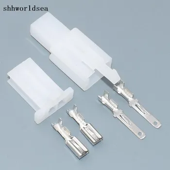 

shhworldsea 10set Motorcycle Electrical Multi - Connector (2.8mm) 2 way auto socket 2P male female