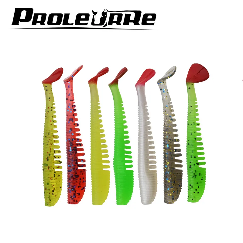 Proleurre 8 см 2,5 г 10 шт. рыболовные приманки, наживки Easy Shiner Swimbaits Мягкая силиконовая приманка двойной цвет Искусственный Карп Мягкая приманка