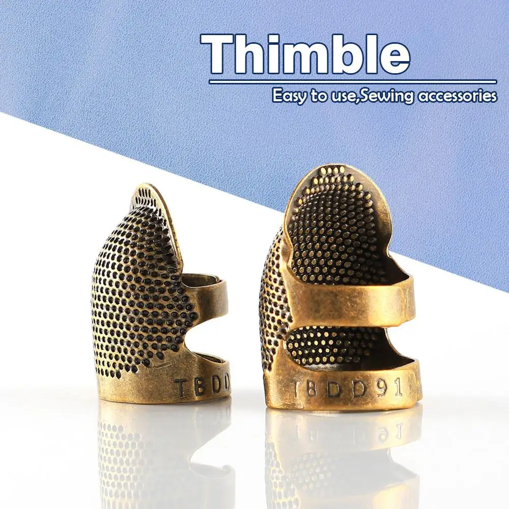 

Two Sizes Sewing Thimble Finger Protector Vintage Needlework Metal Brass Handworking DIY Crafts Sewing Tools Accessories