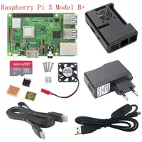 New Raspberry Pi 3 Model B+ Plus Board+ABS Case+CPU Fan+5V 2.5A Power Adapter with Switch+Heat Sink+16G 32G SD Card+HDMI Cable
