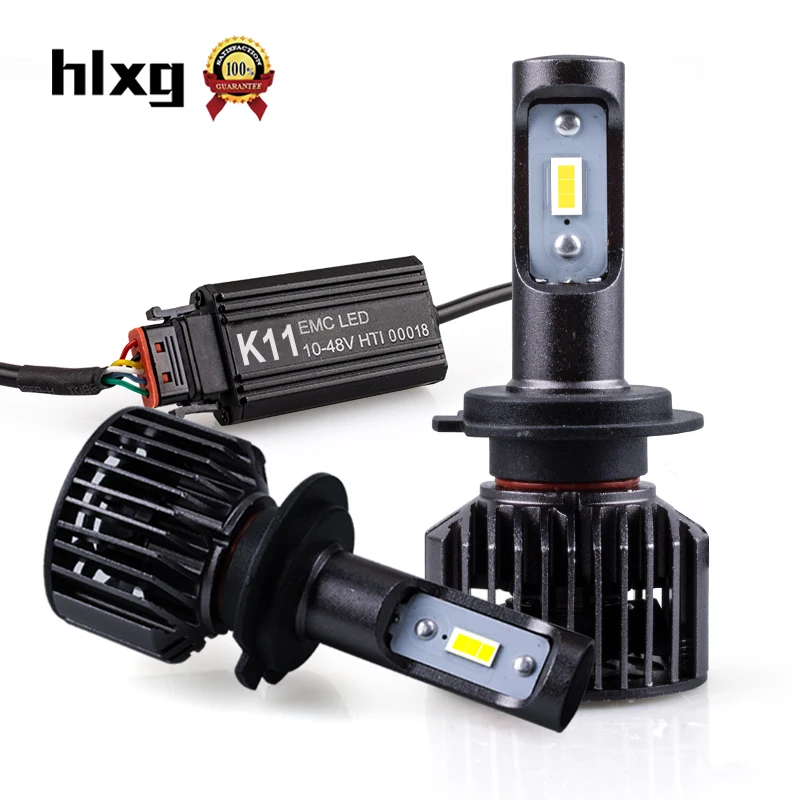 HLXG h7 led 16000lm мини Автомобильные фары H1 H11 H4 LED HB3 9005 HB4 9006 лампы анти-EMC радио FM без