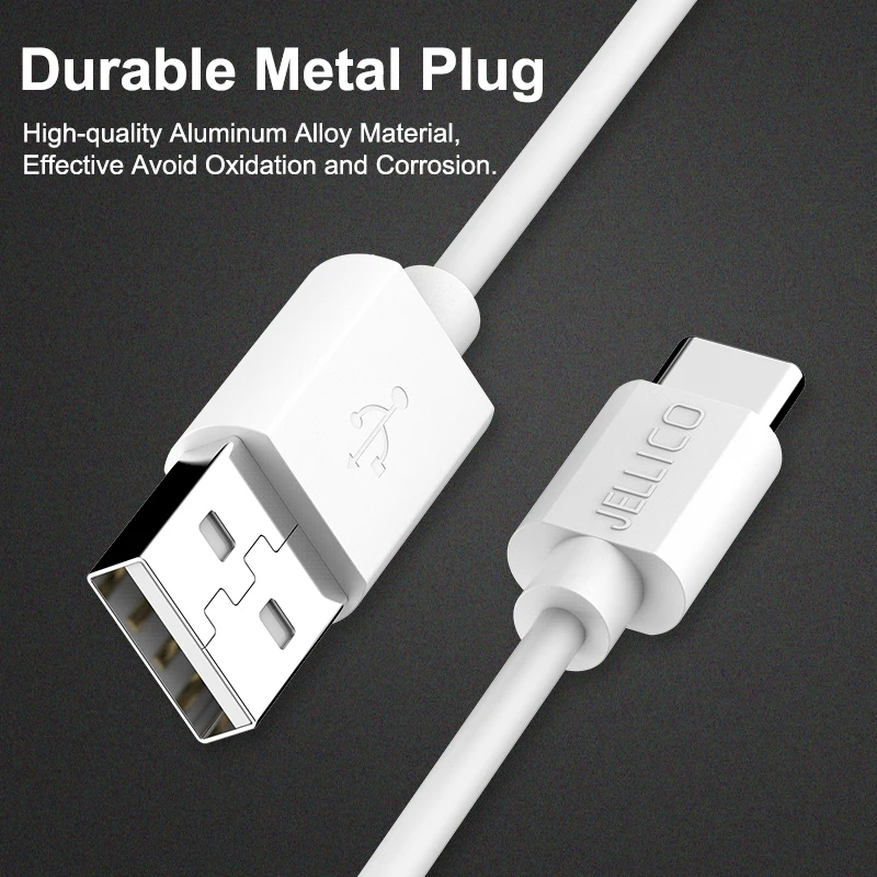 Jellico USB نوع C كابل ل USB-C الهاتف المحمول نوع-c البيانات الحبل سريع شحن USB كابل الشاحن لسامسونج غالاكسي S9 S8 زائد