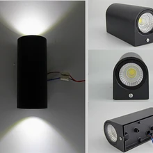 2 шт. IP65 Открытый водонепроницаемый дорожный столбик cob светодиодный настенный светильник с двумя головками, балкон сад яркий прожектор 6 Вт, теплый белый свет, холодный белый свет