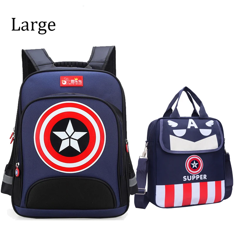Captain America School Bags for boy Primary Orthopedic Children