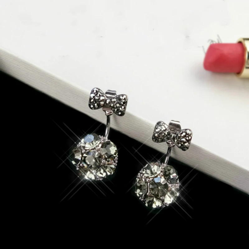 New Bow Girly Earrings Royal Blue Synthetic Exaggerated Crystal Earrings Brincos Drop Earrings For Women Luxury Earings Drop Earrings Aliexpress