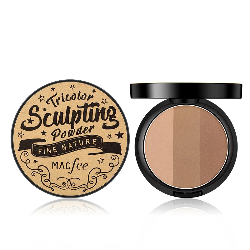

Brand 3 Color Facial Makeup Bronze Illuminator Powder Shadow Blush Gloss Contour Palette Mineral Makeup Lasting Highlighter