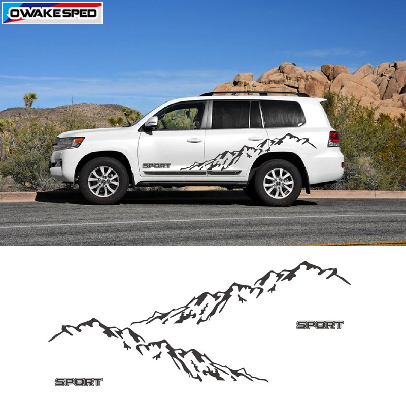 Owakesped Car Styling Door Side Decor Sticker Mountain Outer Sport