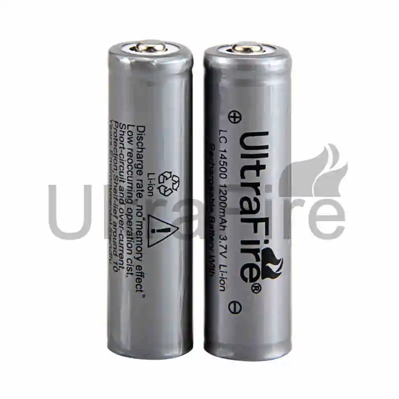 UltraFire 14500 3,7 V 1200mAh перезаряжаемые литиевые батареи с защитой фонарь USB светильник для чтения белый светильник Ночной(2 шт