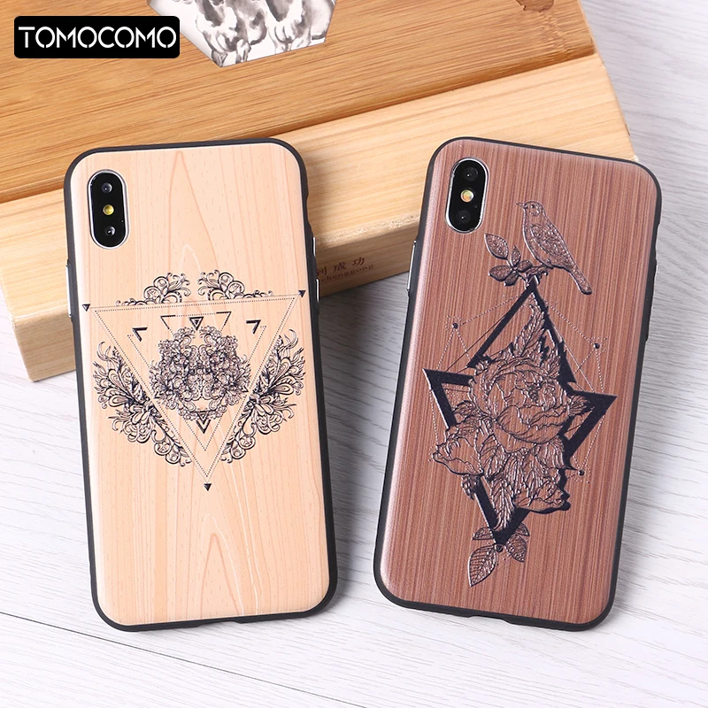 

TOMOCOMO imitative Wood Cover For 6 6Plus 7 7Plus 8 8Plus X Natural Simple Elephone vintage style Phone Case Cover Fundas