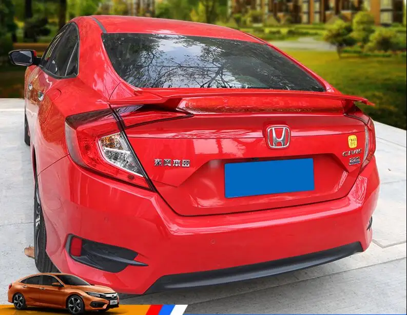 JINGHANG ABS заднего крыла багажника выступ Спойлеры Подходит для Honda Civic 4 Двери Седан