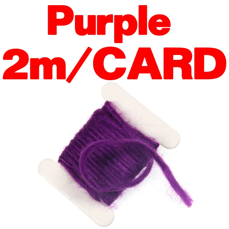 Bimoo 2 м карты муха связывания тела пряжа яичная пряжа Nymph яйцо муха Связывание материалы Caddis тело Связывание нить серый оранжевый красный фиолетовый и т. Д - Цвет: Purple 2m Card