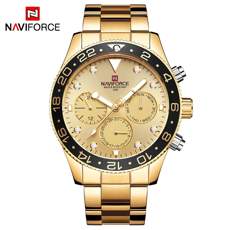 NAVIFORCE для мужчин s часы сталь Роскошные Horloge кварцевые мужские водостойкие