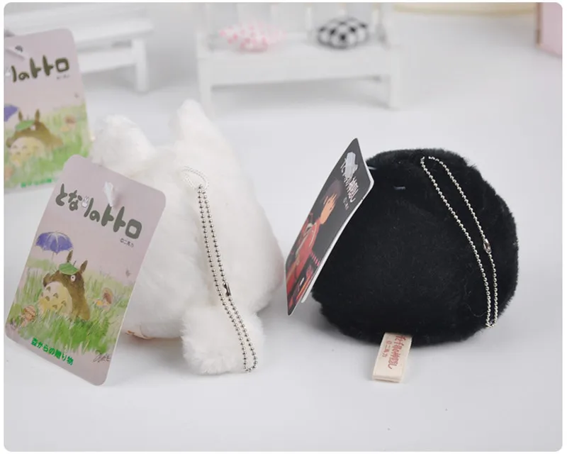 Japan Anime My Neighbour Totoro Plush Dolls Hayao Miyazaki Totoro Bus Cat Spirited Away Coal Briquette Plush Toys 6pcslot 7cm (4)