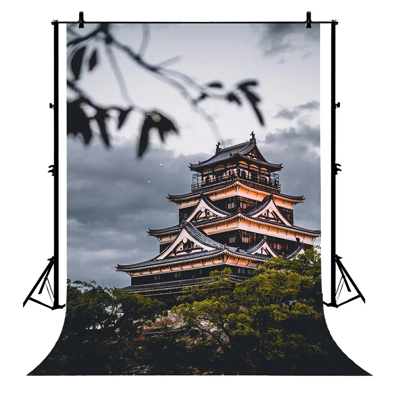 

5x7ft Temple Landmark Japanese Chinese Building Traditional Polyester Photo Background Portrait Backdrop