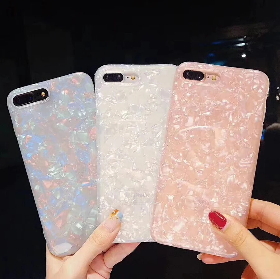 VANFOO Глянцевая Sea Shell мягкий чехол для iPhone X 8 7 Plus 6 s и роскошные блестящие матовый