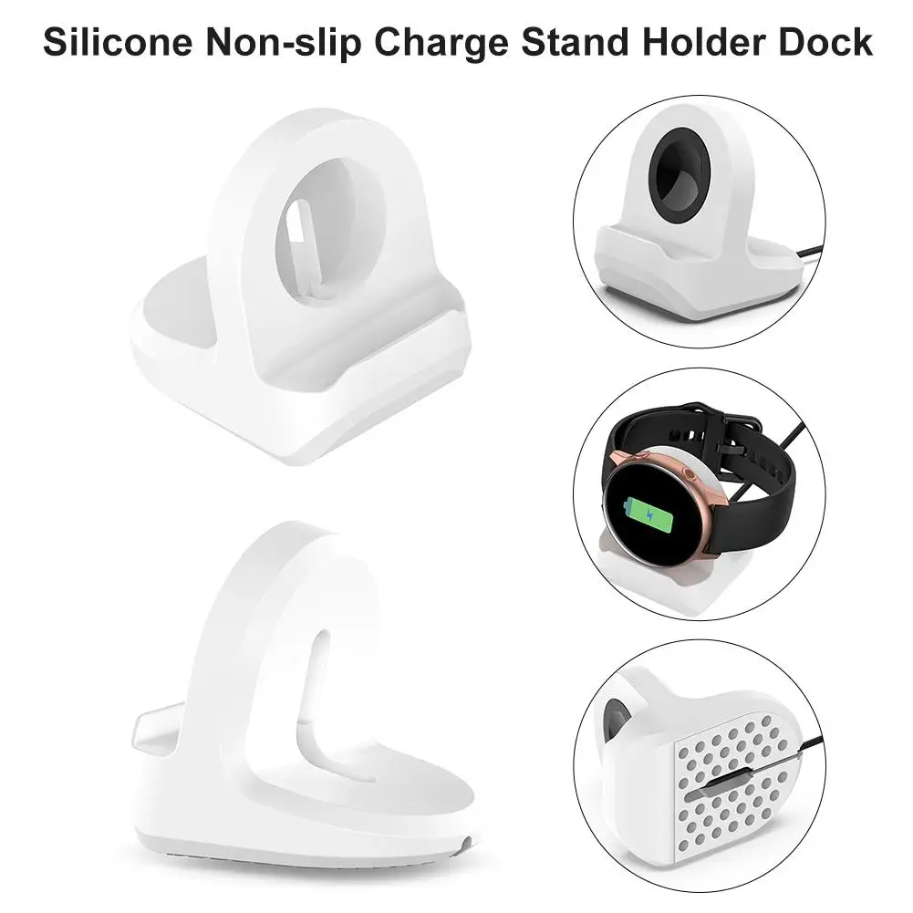 Silicone Non-slip Charge Stand Holder Station Dock For Samsung Galaxy Watch Active 40mm Charger Cable