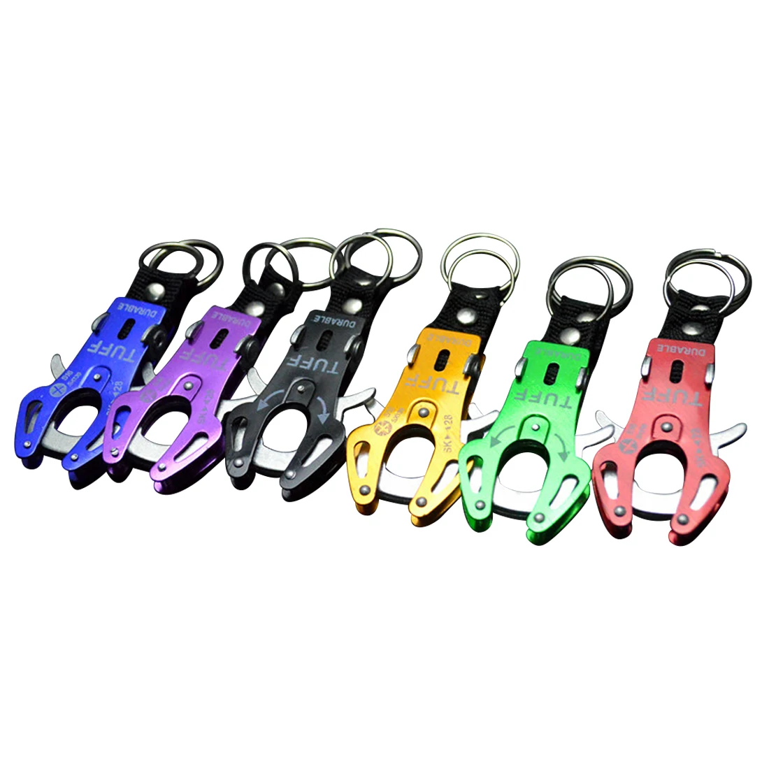 

Durable Tiger Hook Buckle Carabiner Clip Aluminum Carabiner Keychain Aluminum Alloy Portable Hanging Random Color