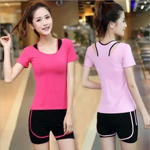 Шорты, футболка, бюстгальтеры, комплект из 3 предметов, спортивная одежда для спортзала, женские спортивные комплекты для фитнеса, йоги, бега, Сухой Быстрый костюм, дышащий жилет для бега