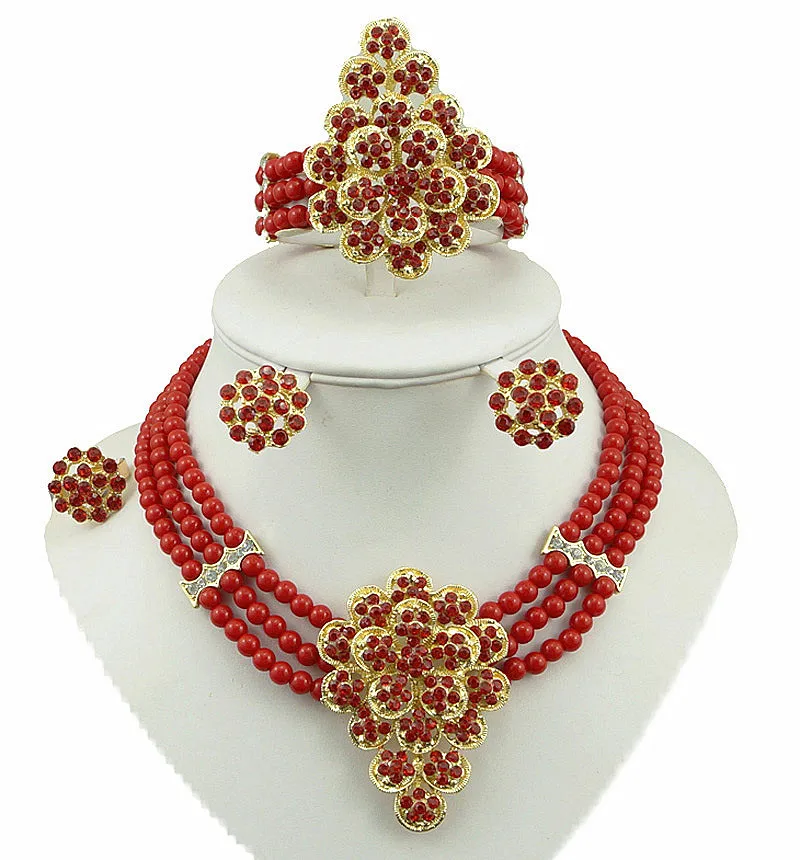 

african gold jewelry sets colour stone high quality bead jewelry set fashion wedding jewelry necklace