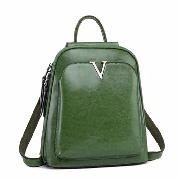 

2019 Simple Fashion Women Backpack Female Genuine Leather Daypack Rucksack School Bags for Teenager Girls Cowhide Shoulder Bags