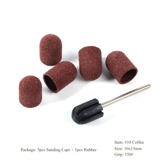Многоразмерное электрическое сверло для ногтей, шлифовальные ленты, колпачки, 150 ручка, резиновая оправка, фрезерный станок для маникюрных инструментов CH721 - Цвет: NO.10 Coffee