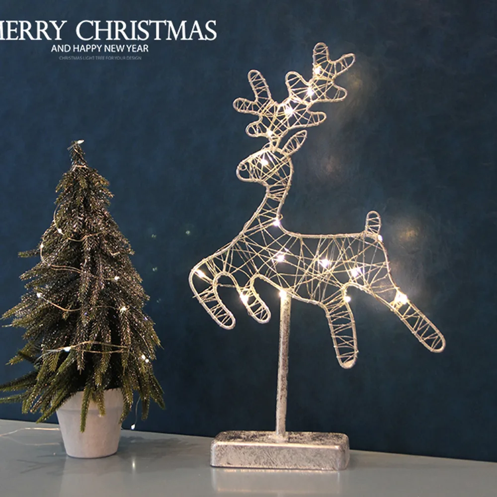 Горячее предложение! Распродажа! Рождественский светящийся подарок, настольная железная декорация, олень, снеговик для детской комнаты, подарок на день рождения, игрушки для дома, вечерние, новогодний декор