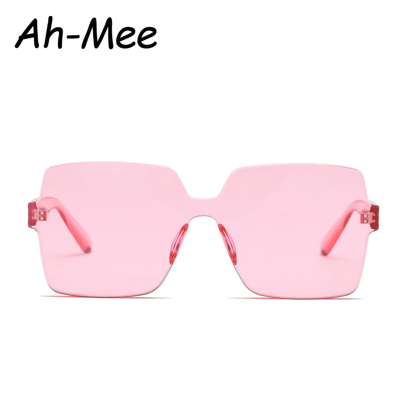 

Vintage Square Sunglasses Women Men Brand Designer Retro Rimless Plastic Pink Sunglass Transparent Gradient Sun Glasses lunette