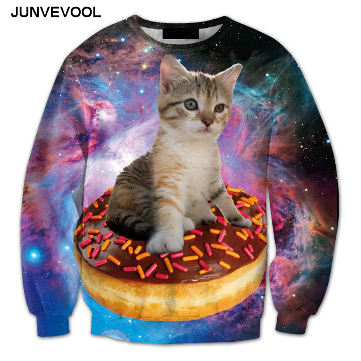 Harajuku Sweatshirt Men 3D Fitness Sweatshirts Lovely Cat Sit On The