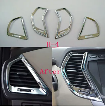 

For Hyundai Santa Fe III Interior Air Conditioning Vent Door Handle Cover ABS Chrome Car Styling Stickers Accessories