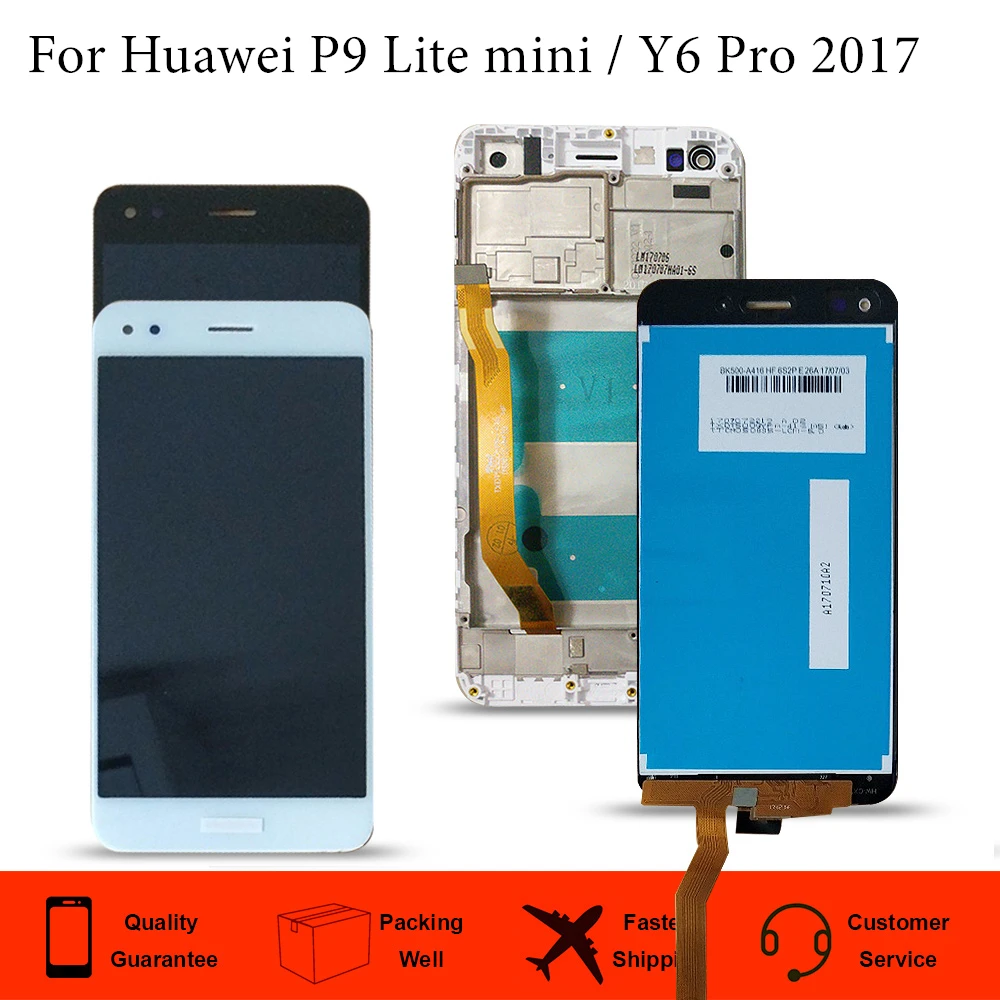 

P9 Lite mini LCD Display Touch Screen For Huawei Y6 Pro 2017 LCD With Frame For Huawei P9 Lite mini LCD SLA L02 L22 L03 Screen