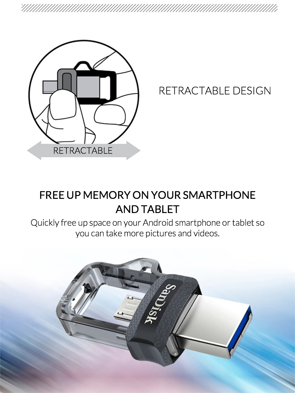 SanDisk USB флеш накопитель ультра двойной 3 0 Micro OTG диск 16 ГБ 32 64 128 Гб ручка для