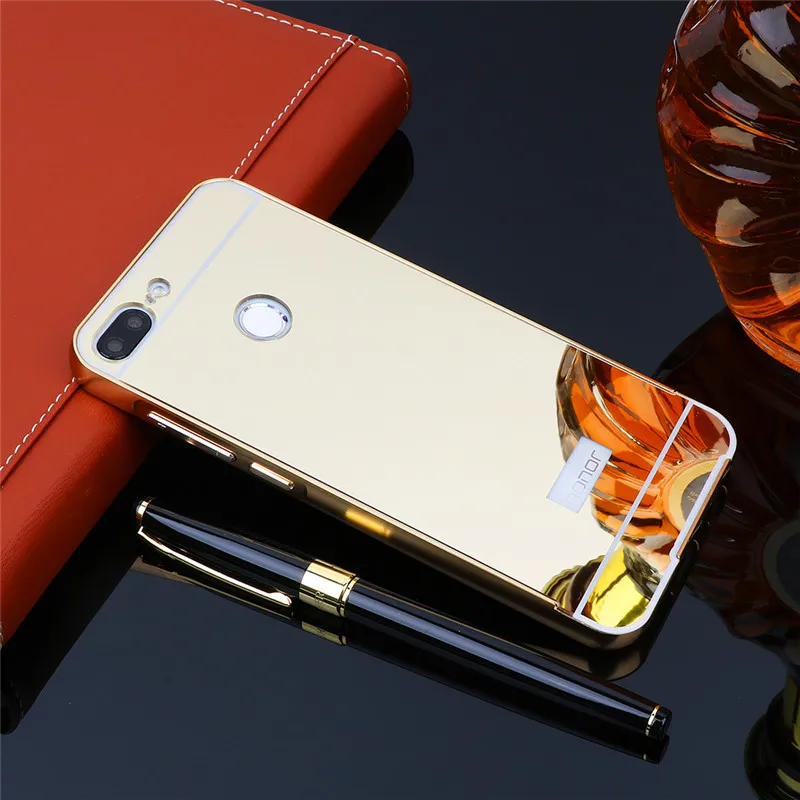 

Huawei Honor 9 Lite 2017 Mirror Case Plating Metal Frame Cover with Mirror Back Cover Hard Phone Case for Huawei Honor 9 Lite
