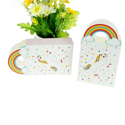 

10pcs Rainbow Star Cartoon Unicorn Candy Box Packages Birthday Party Decorations Kids Unicorn Gift Box Unicorn Party