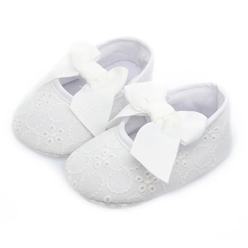 Весенняя детская обувь для девочек; модная обувь для маленьких девочек с мягкой подошвой; детская обувь с бантом-бабочкой - Цвет: Белый