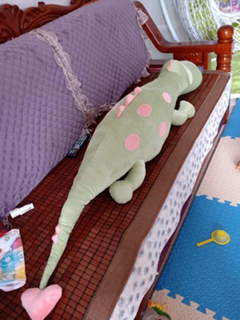 Dorimytrader Kawaii Anime Dinosaur Plush Toy Pillow Large Stuffed Soft Cartoon Colorful  Dinosuars Doll for Kids Friends Gift Decoration 59inch 150cm DY50244 (25)