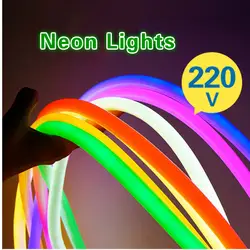 Светодиодный освещение Flex светодиодный Neon Light SMD 2835 120 светодиодный s/m светодиодный Газа Neon Дюралайт IP68 Водонепроницаемый 220 V ЕС power plug
