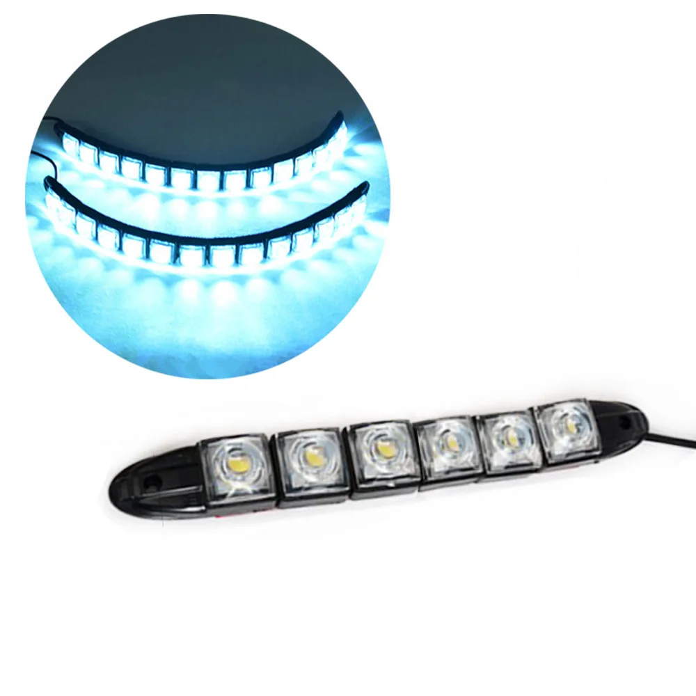 

1pcs Car Daytime Running Light DRL Auto Flexible LED Strip Driving Light Car Styling Daylight Fog Lamp 12V White Ice Blue