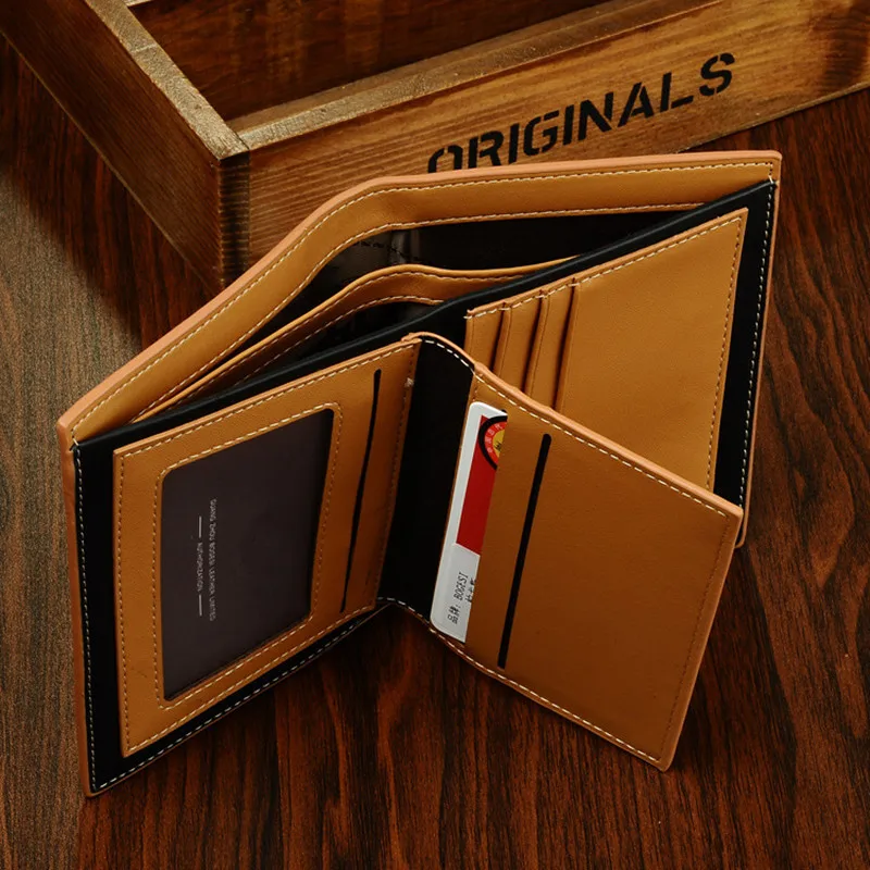 Men wallet fashion Male Money Bag Embossed lattice Hasp Leather Wallet Men Bar Clutch Purse Slim Card Holder Wallets  Pocket 457