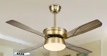 Simple fashion LED DC inverter ceiling fan light remote control fan lamp ceiling 52inch restaurant silent