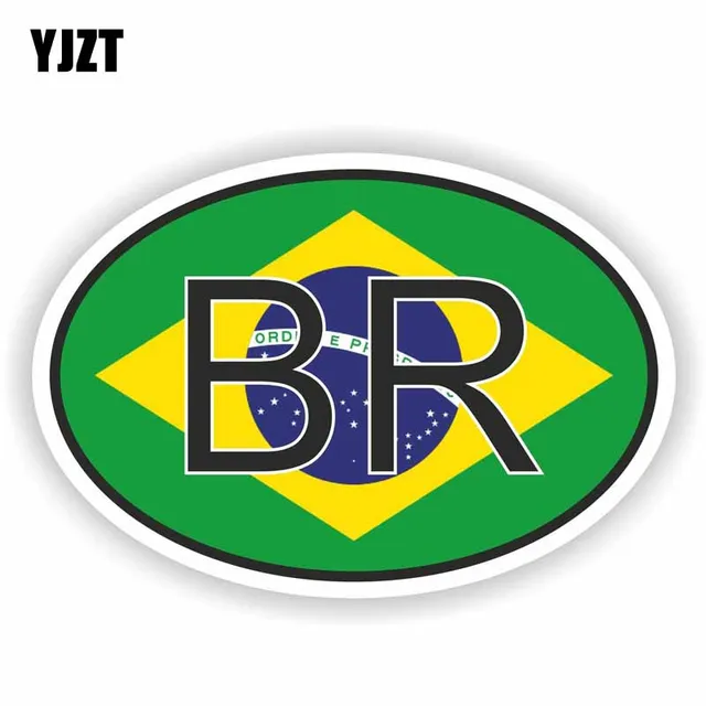 Yjzt 13 5cm 9cm Reflective Brazil Country Code Personality Car Yjzt 13 5cm 9cm Reflective Brazil Country Code Personality Car Sticker Pvc Decal 6 0264