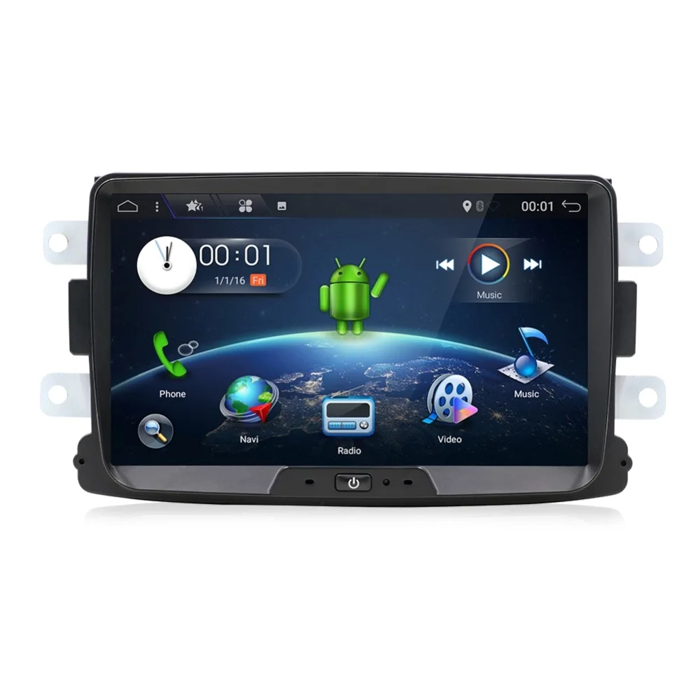 Perfect single din radio GPS Navigator 8 Core For DUSTER Dacia Logan Sandero Xray 2 Car radio Central Cassette Player rear view camera 1