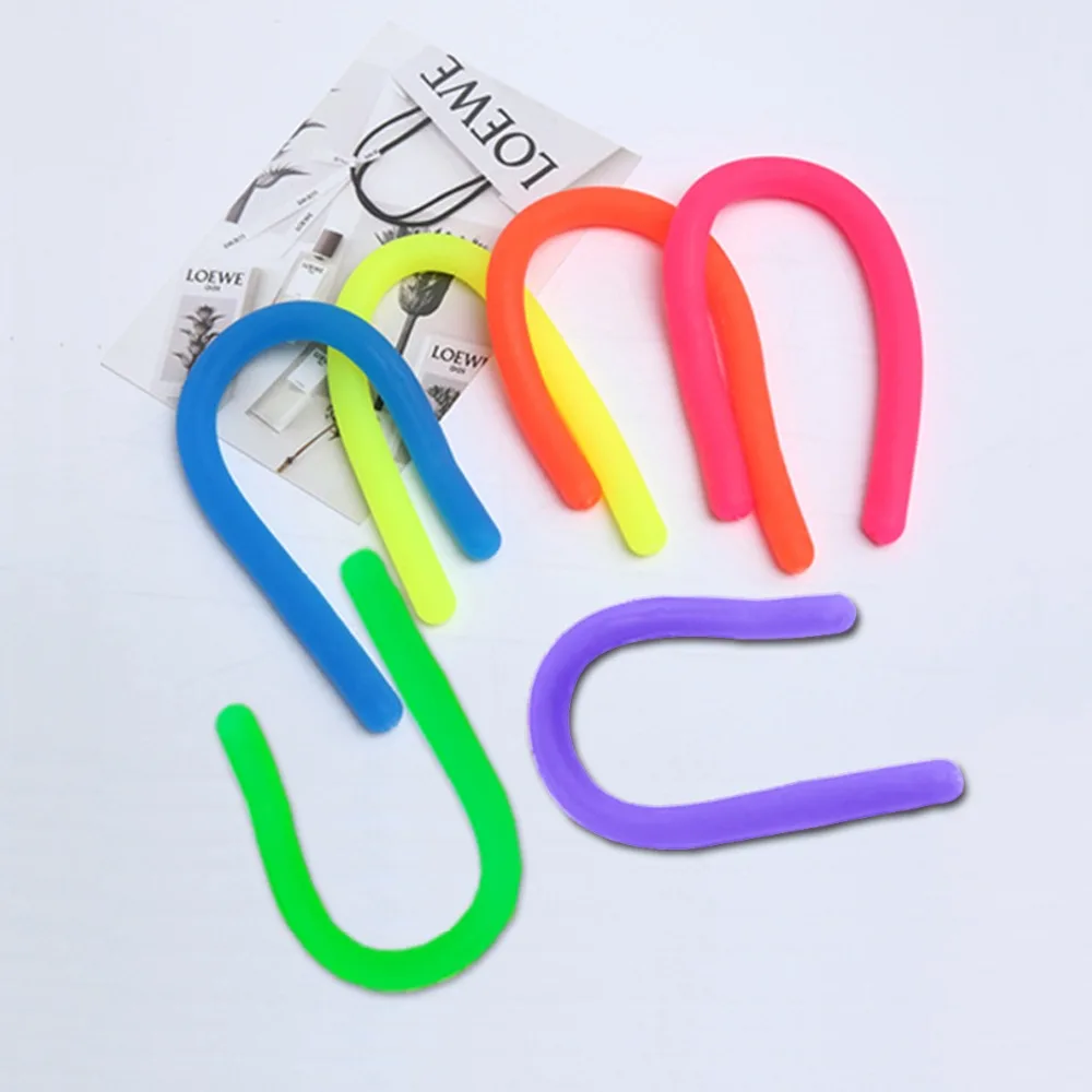 

free sale 2 Color Fidget Fiddle Sensory Toy Autism/ADHD/Anxiety Squeeze Optional Stretchy String Fidget Noodle