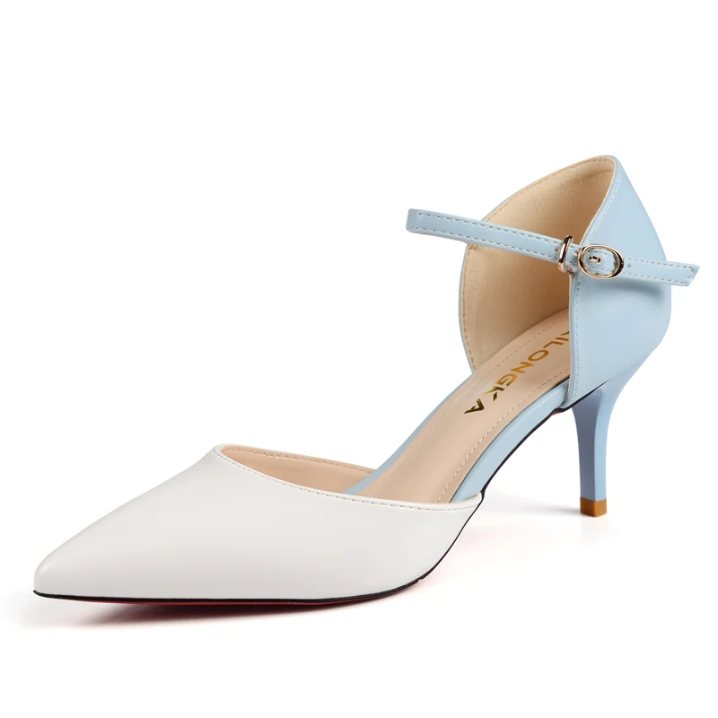 Femmes Cuir Véritable Talons Cheville Chaussures 392 Rivets 2018 1 blanc Pointu Rose Bout Hauts Rouge Pompes En Bas Mode dcqp7