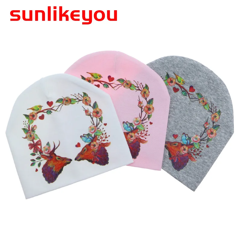 

Sunlikeyou Unisex Cartoon Printing Cotton Soft Caps For Baby Newborn Hat Spring Children Kids Warm Girl Boy Beanie Baby Hat