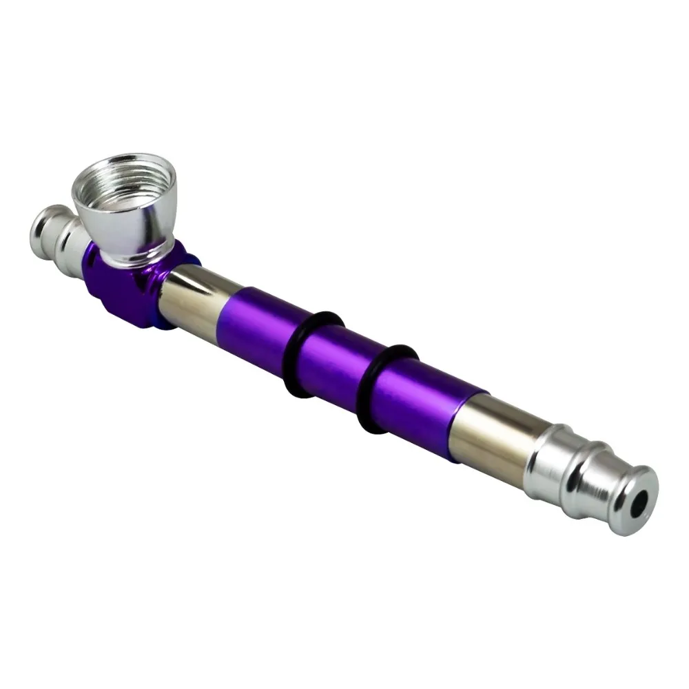 

Formax420 Aluminum Small Chequered With Purple Pocket Smoking Pipe Tobacco Hand Pipe