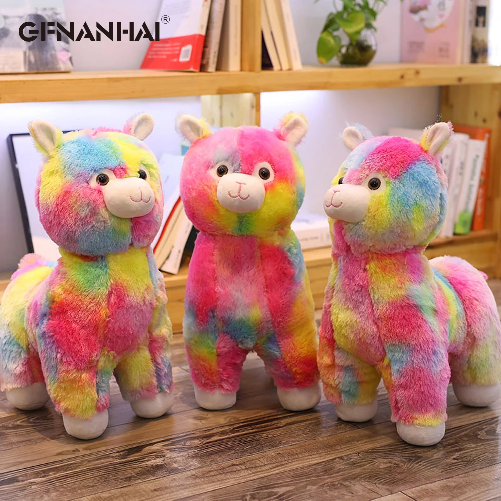 1 шт. 45 см Милая красочная плюшевая игрушечная Альпака kawaii Rainbow Alpacasso овечка лама Куклы Мягкие подушки детские подарки на день рождения