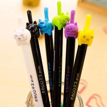 

2PCS Lovely Cute Kawaii Cat Tail Press Gel Pen School Office Supply Stationery Kid Gift Pens for Writing Student Rewarding