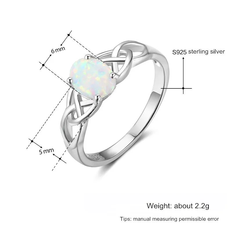 925 пробы, серебряные кольца с опалом, женские, китайский узел, обручальное кольцо, ирландский Клэдда, ювелирное изделие, подарок, коробка, R031S